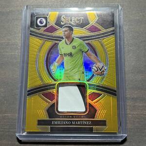 Emiliano Martinez / Aston Villa Gold Parallel /10 Select Swatches Memorabilia 2023-24 Panini Select Premier League Soccer