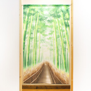 新品　 暖簾　 85X150cm みしまゆかり「竹林道」【日本製】コスモ