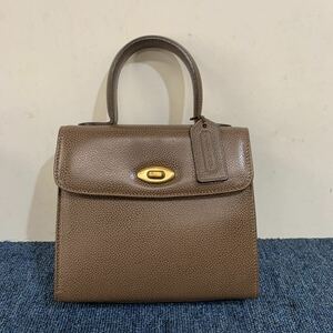 希少色 オールドコーチ coach COACH 4413 ハンドバッグ バッグ ターンロック 箱付き レザー ベージュ 茶色系 レディース 2way ミニ カバン