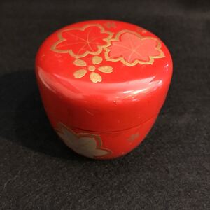 棗 茶道具 金蒔絵 紅葉　桜