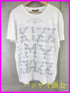 【送料300円可】003a5◆人気です◆DIESEL ディーゼル 楽譜柄 半袖Tシャツ L/カットソー/ロンT/ジャケット/ブルゾン/コート/デニムパンツ