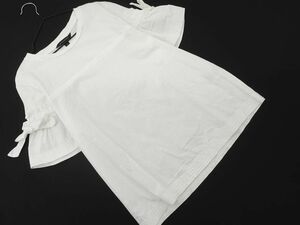 BANANA REPUBLIC バナナリパブリック 切替 リボン 半袖 カットソー sizeS/白 ■◆ ☆ efb3 レディース