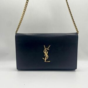 1円◎極美品◎SaintLaurent サンローラン チェーンショルダーバッグ チェーンウォレット ブラック ゴールド 黒 カサンドラ レディース 