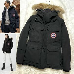 本物 カナダグース エクスペディション ファー付き ダウンジャケット S 黒 防寒具 Canada Goose Expedition Parka