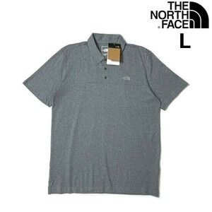 1円～!売切!【正規新品】THE NORTH FACE TERRAIN POLO 半袖 ポロシャツ US限定 ロゴ刺繍 キャンプ アウトドア 登山(L)グレー 180904-25