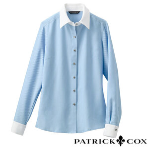 【新品】Patrick Cox_5号_長袖ブラウス（サックス）36872/パトリックコックス/セロリー/かわいい会社事務服/おしゃれOL制服