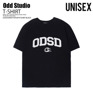 ■新品■ODD STUDIO オッドスタジオ ODSD VARSITY SPORTS T-SHIRT ヴァーシティ スポーツ Tシャツ■ユニセックス■1(M)■ブラック■