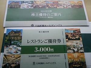 ☆送料無料☆三井松島ホールディングス　施設優待割引券　6000円