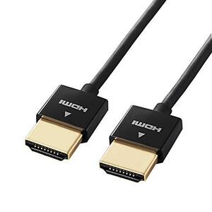 エレコム HDMI ケーブル 2m 4K × 2K対応 スーパースリム ブラック DH-HD14SS20BK