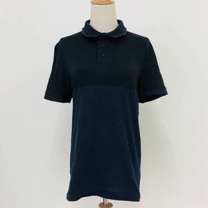 k0211 美品 ZARA MAN ザラ ポロシャツ 半袖 薄手 夏 M(USA) ネイビー 黒 無地 メンズ ナチュラル おしゃれ シンプルデイリーカジュアル