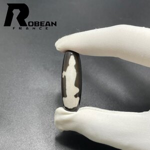 綺麗 EU製 定価5万円★ROBEAN・チベット老玉髄・観音天珠★パワーストーン アクセサリー 天然石 瑪瑙 金運 お守り 約36.9*12.6mm 1004T041