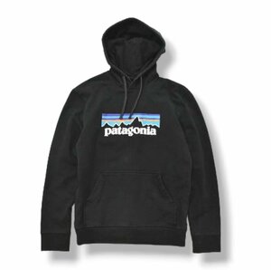 ★定番！ パタゴニア Patagonia ロゴ プリント パーカー S ブラック 裏起毛 スウェット スエット トレーナー アウトドア ウェア トップス★