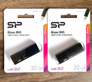 USBメモリー 32GB シリコンパワー USB3.0 スライド式【2個セット】