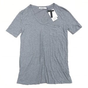 新品 ALEXANDER WANG アレキサンダーワン 定価13,000円+税 Ｖネック Tシャツ XS グレー 半袖 ポケT 国内正規品 メンズ 未使用