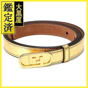 FENDI　フェンディ　FFロゴベルト　２０ｍｍ　ゴールド/ＧＰ金具　レザー　【472】KS