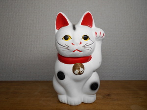 古い　招き猫　貯金箱　陶器　置物　ねこ　猫　陶器製　ビンテージ　昭和レトロ