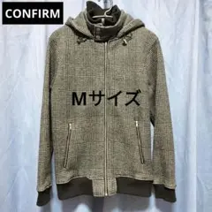 CONFIRM　Mサイズ　グレー チェック柄 フード付き ジャンパー