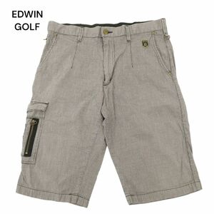 EDWIN GOLF エドウィン ゴルフ KG5903 春夏 千鳥 ストレッチ 【麻 リネン混】 ハーフ ショート カーゴ パンツ Sz.L　メンズ　C4B01754_4#P