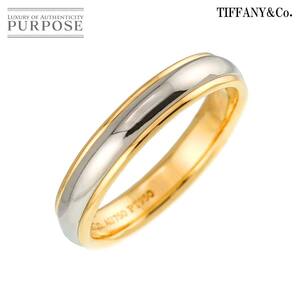 ティファニー TIFFANY&Co. 14号 リング 幅4mm プラチナ Pt K18 イエローゴールド YG 750 指輪 Band Ring 90256581