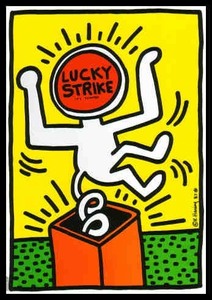 額装◆キース・ヘリング◆LUCKY STRIKEポスター◆aウォーホル/バスキア/バンクシー