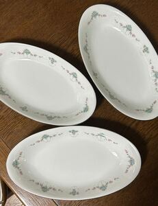 Noritake ノリタケ 楕円形皿3枚セット洋食器 ROYAL-ROMAN 2801 銀縁