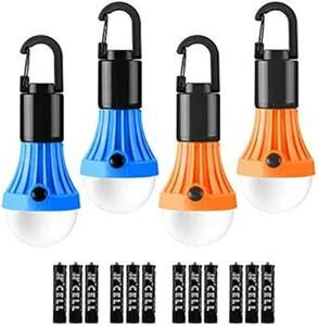 Lepro LED ランタン キャンプライト 高輝度 電球型 4個セット ソロキャンプ 【昼光色・電球色・昼白色切替/実用点灯10