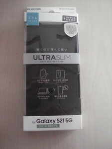 [送料無料 即決] ELECOM Galaxy S21 5G 手帳型ソフトレザーケース UltraSlim PM-G211PLFUBK 開封未使用