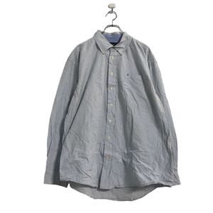 TOMMY HILFIGER 長袖 チェック シャツ XL ライトブルー トミーヒルフィガー ボタンダウン 古着卸 アメリカ仕入 a510-6103