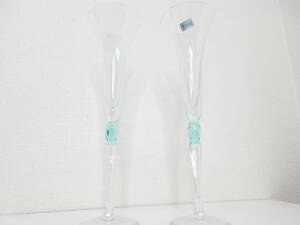 未使用品・激レア！◆SCHOTT CRISTAL Garmany シャンパングラス ２客セット ペアグラス クリスタルグラス インテリア 酒器 管理2009 D-19