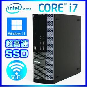 DELL Win11 Core i7-3770 超高速SSD240GB +HDD1000GB メモリー 16GB Office2021 搭載 USB3.0 無線LAN Bluetooth搭載 OptiPlex 7010/9010SFF