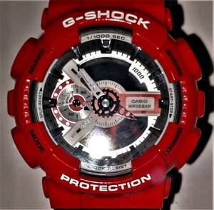 新品同様　海外版　レア　アナデジ　G-SHOCK　ジーショック　GA-110RD-4ADR　ブラック　レッド　