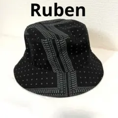 Ruben ハット バンダナ柄 メンズ バケットハット 黒 アウトドア