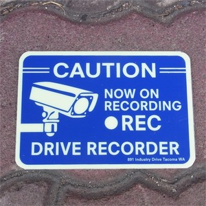 送料130円　US SECURITY SIGN STICKER DRIVE RECORDER　GLOW TYPE　ステッカー