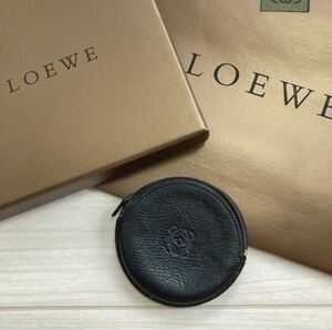 美品 LOEWE ロエベ アナグラム レディース 小銭入れ コインケース 財布 本革 牛革 レザー 黒 ブラック アナグラム ロゴ ブランド