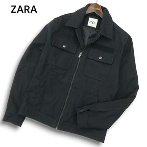 ZARA ザラ マン 通年 現行タグ★ フルジップ ミリタリー ワーク ジャケット ブルゾン Sz.S　メンズ ネイビー　A4T09953_9#O