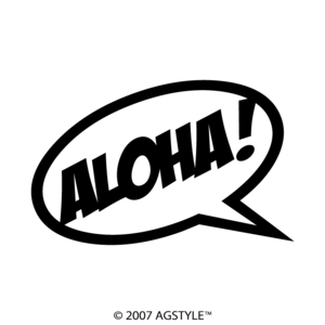 ゆうパケット送料無料 ALOHA 吹き出し カッティングステッカー アロハ メッセージ クロカン ハワイ 挨拶 HAWAII hi 4WD 四駆 アウトドア