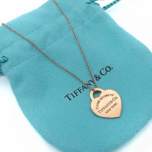 極希少 美品 Tiffany&Co. ティファニー ピンク ゴールド リターントゥ ハート ネックレス METAL メタル KK124