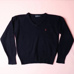 【美品】POLO RALPH LAUREN ニットセーター 120 ネイビー [skuuuキッズ] ポロラルフローレン ウール トップス