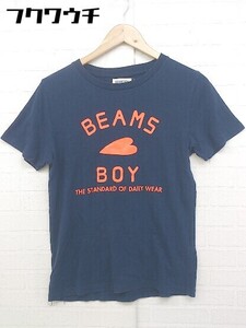 ◇ BEAMS BOY ビームス ボーイ プリント 半袖 Tシャツ カットソー ネイビー レディース