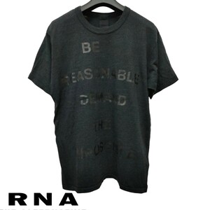 【タグ付き未使用品】 RNA / アールエヌエー レディース 半袖Tシャツ 両面プリント ダークグレー系 M-Lサイズ相当 I-4044