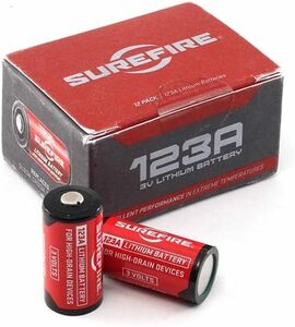 SUREFIRE/シュアファイア正規品 SF123A 3v リチウム電池 12本 BOX 2024年入荷分 最新ロット10年保存可