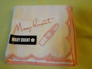 ★即決★　MARY QUANT　マリークワント　ガーゼハンカチ　リップ　口紅柄　化粧品柄　刺繍　未使用