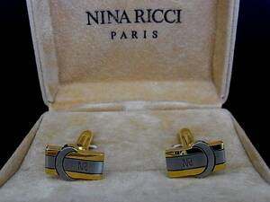 ◎№4604◎■良品■ニナリッチ【NINA RICCI】【シルバー・ゴールド】■カフス♪