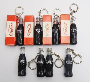 当時物 コカコーラ★Coca Cola ボトル型キーホルダー 外国語/日本語等 未使用箱入含む 8個まとめて☆ヴィンテージ コレクション☆E0826559