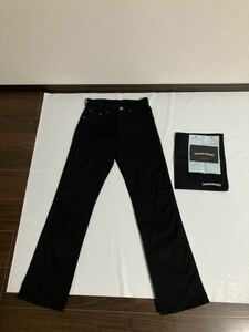 クロムハーツ東京購入 CHROME HEARTS クロムハーツ ブラックデニム パンツ ホースシューボタン 27R デニム ボタンフライ 黒 ブラック