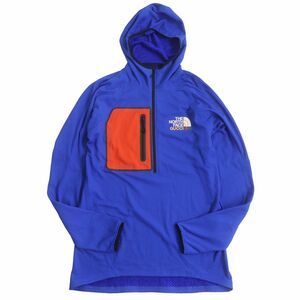 未使用品□22SS GUCCI×THE NORTH FACE 663909 裏起毛 パッカブル ハーフジップジャケット/プルオーバーパーカー 青 M 正規品 メンズ