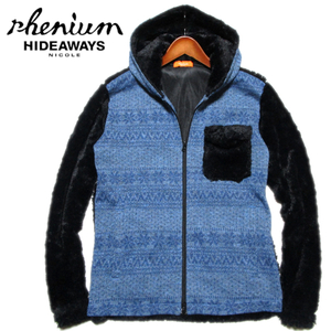 【ニコル】 フリースニット　ジップパーカー　切替デザイン　サイズ50　(XL)　ノルディック　rhenium HIDEAWAYS NICOLE