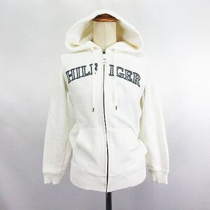 トミーヒルフィガー TOMMY HILFIGER パーカー ジャケット 長袖 ジップアップ ロゴ 裏起毛 S ホワイト ※EKM レディース