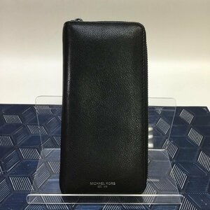 【中古品/インボイス登録店/CH】MICHAEL KORS マイケルコース ラウンドファスナー ブラック ウォレット 小銭入れ付き RS1208/0000