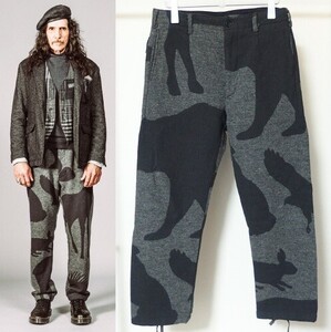 17AW Engineered Garments エンジニアードガーメンツ Benson Pant Animal Wool Jacquard アニマル柄 ベンソン パンツ S ウールリッチ生地